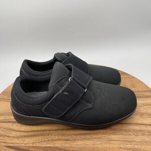 Orthofeet 825 Shoes Womens 10 4E XX-Wide Black Slip-On Adjustable Strap Comfort